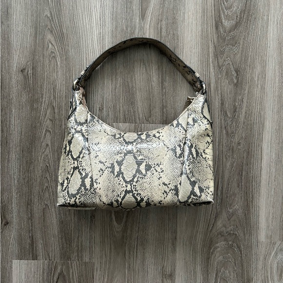 Y2K Guess Snake Print Shoulder Bag - Gray and Cream - Picture 2 of 4